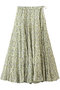 【予約販売】CHANDNI PRINT フラワープリント ティアードマキシスカート マーレット/Merlette ライトグリーン