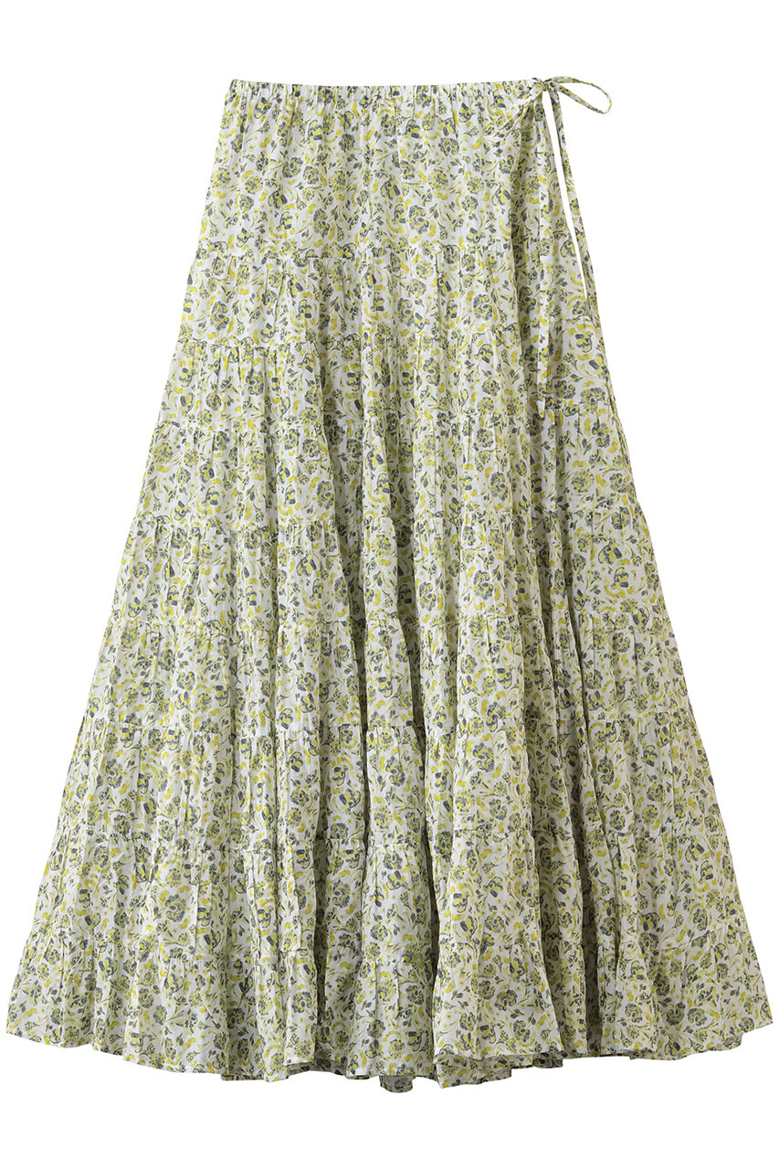 マーレット/Merletteの【予約販売】CHANDNI PRINT フラワープリント ティアードマキシスカート(ライトグリーン/4310500169)