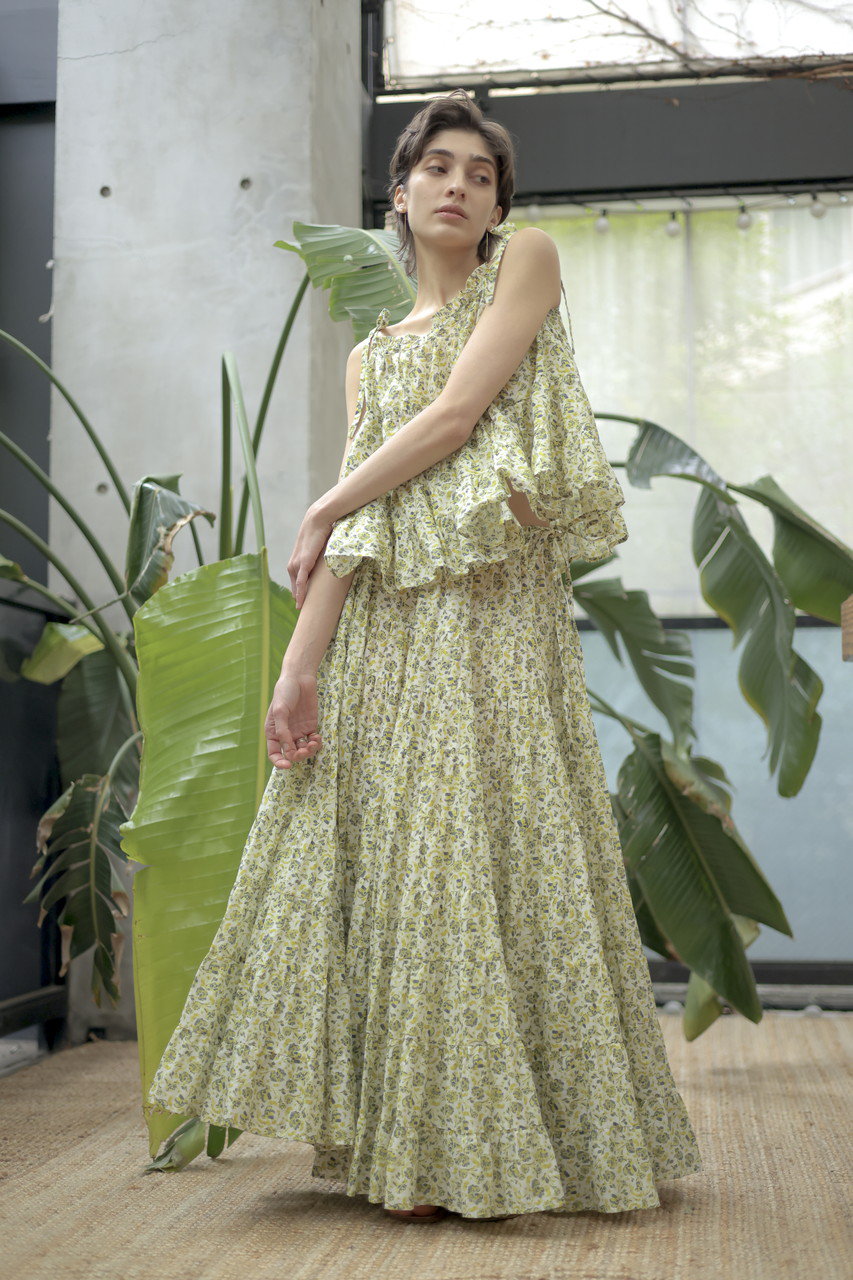 Merlette(マーレット)｜CHANDNI PRINT フラワープリント ティアード