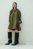 SIDDAL バルーンスリーブ サイドティアードドレス