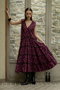 WALLIS PRINT フラワープリント Vネックティアードドレス マーレット/Merlette