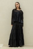 AMALIA アシンメトリースモッキングヨークスカート