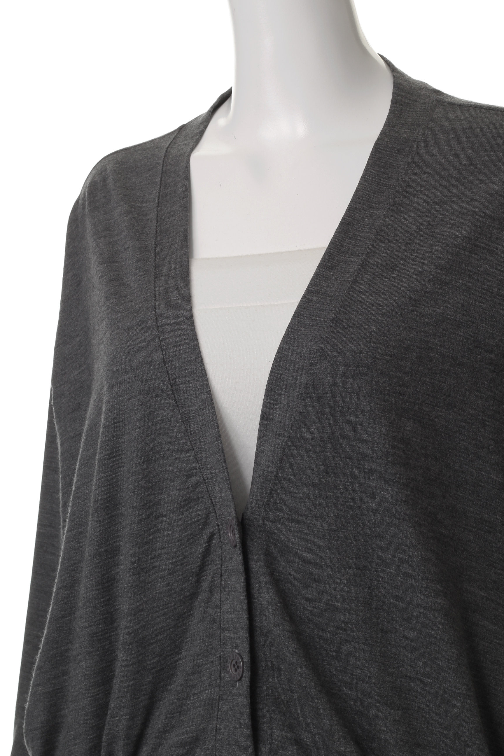 エルメス　ダークグレーカーディガン　36 ロングカーディガン--4H2702D102