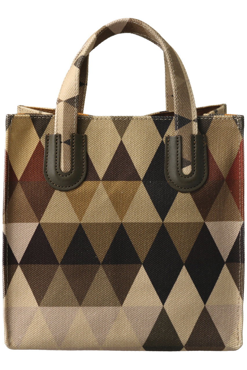 Nomadis ノマディス Arles Petit スモールスクエアトートバッグ アーガイルキャラメル の通販 Elleshop エル ショップ