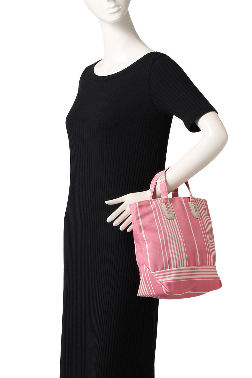 Nomadis ノマディス Arles Petit ストライプトトートバッグ ストライプピンク の通販 Elleshop エル ショップ