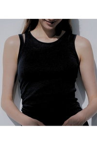 Sacre サクレ カップ付きタンクトップ M ブラック モカグレー 2枚セット Sacre | サク・レ(サクレ)｜ベア天カップ付きキャミソール