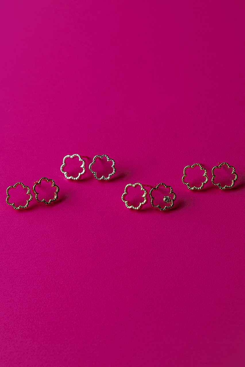 KAORU(カオル)｜MIMOSA K10 ピンクゴールドピアス/ゴールド の