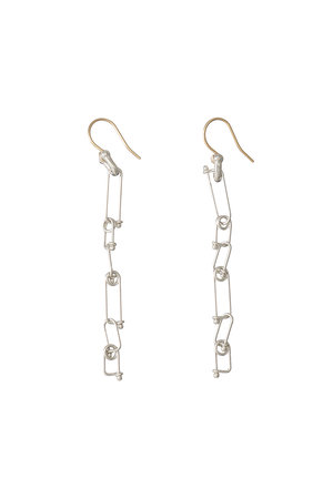 カオル/KAORUの【受注生産】BRAID シルバードロップピアス L(150100/150101)