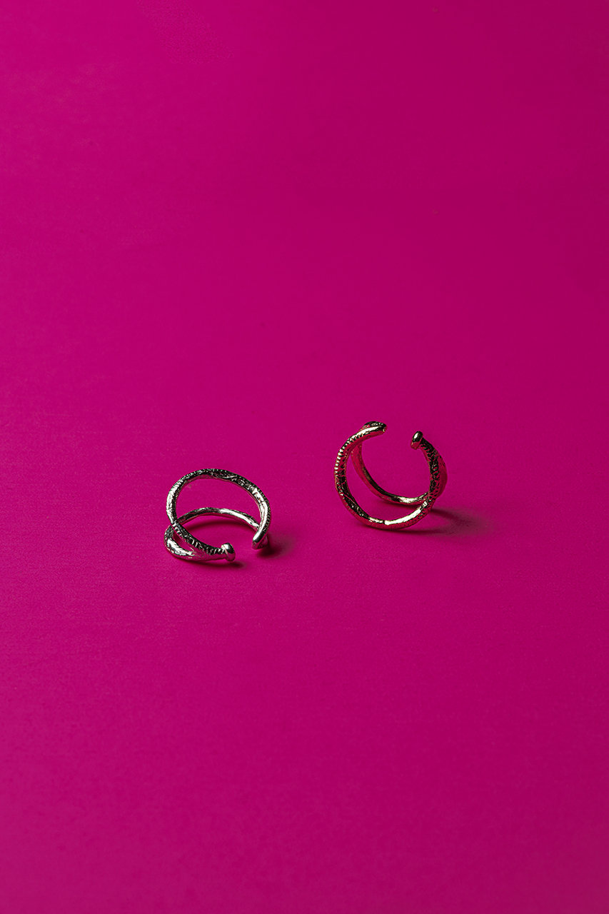 KAORU(カオル)｜EAR CUFF HELIX K10 2連ピンクゴールドイヤーカフ