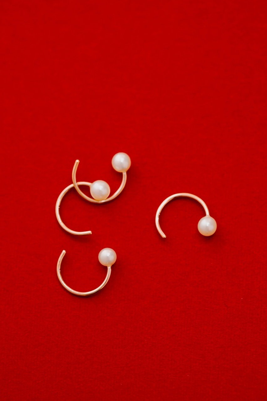 KAORU(カオル)｜Pearl ゴールド フープピアス（片耳用）/ゴールド の