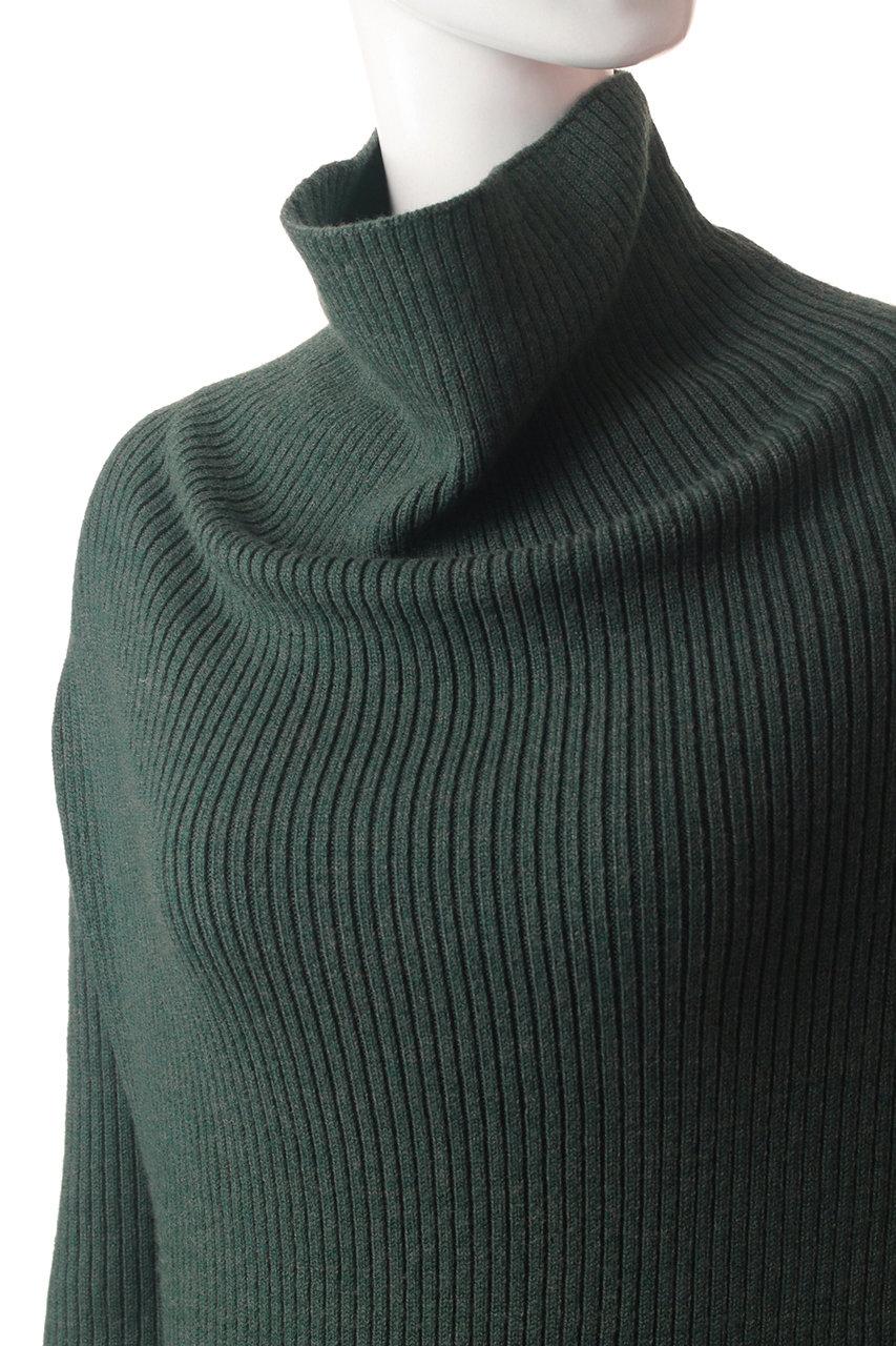 Back shoulder rib knit tops/ニット