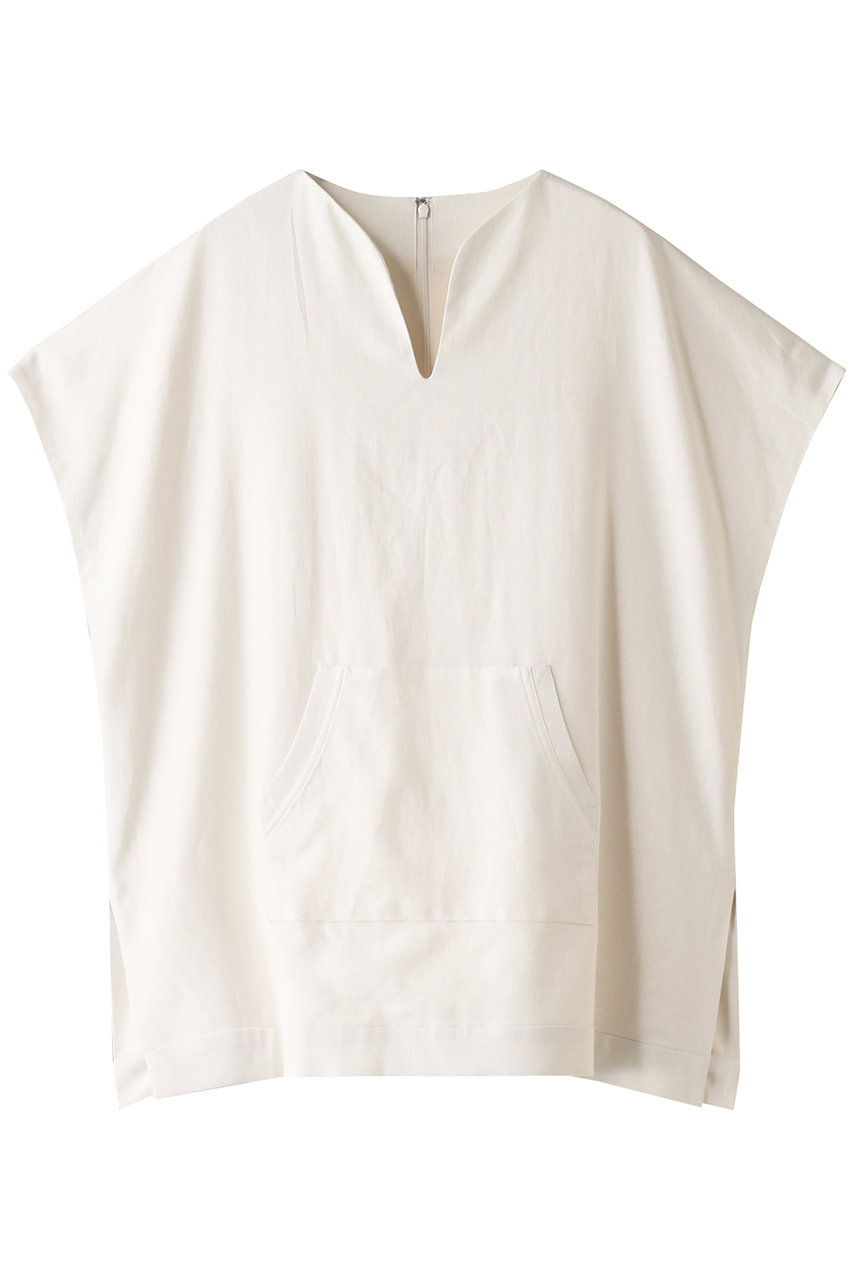 RIM. ARK リムアーク Rayon linen canvas tops / トップス オフホワイト