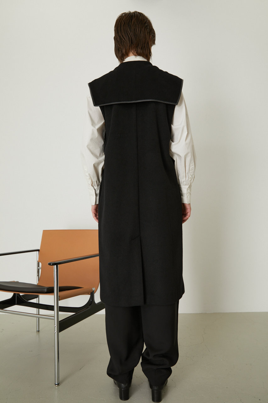 RIM.ARK(リムアーク)｜Wide collar wool vest/ベスト/ブラック の通販