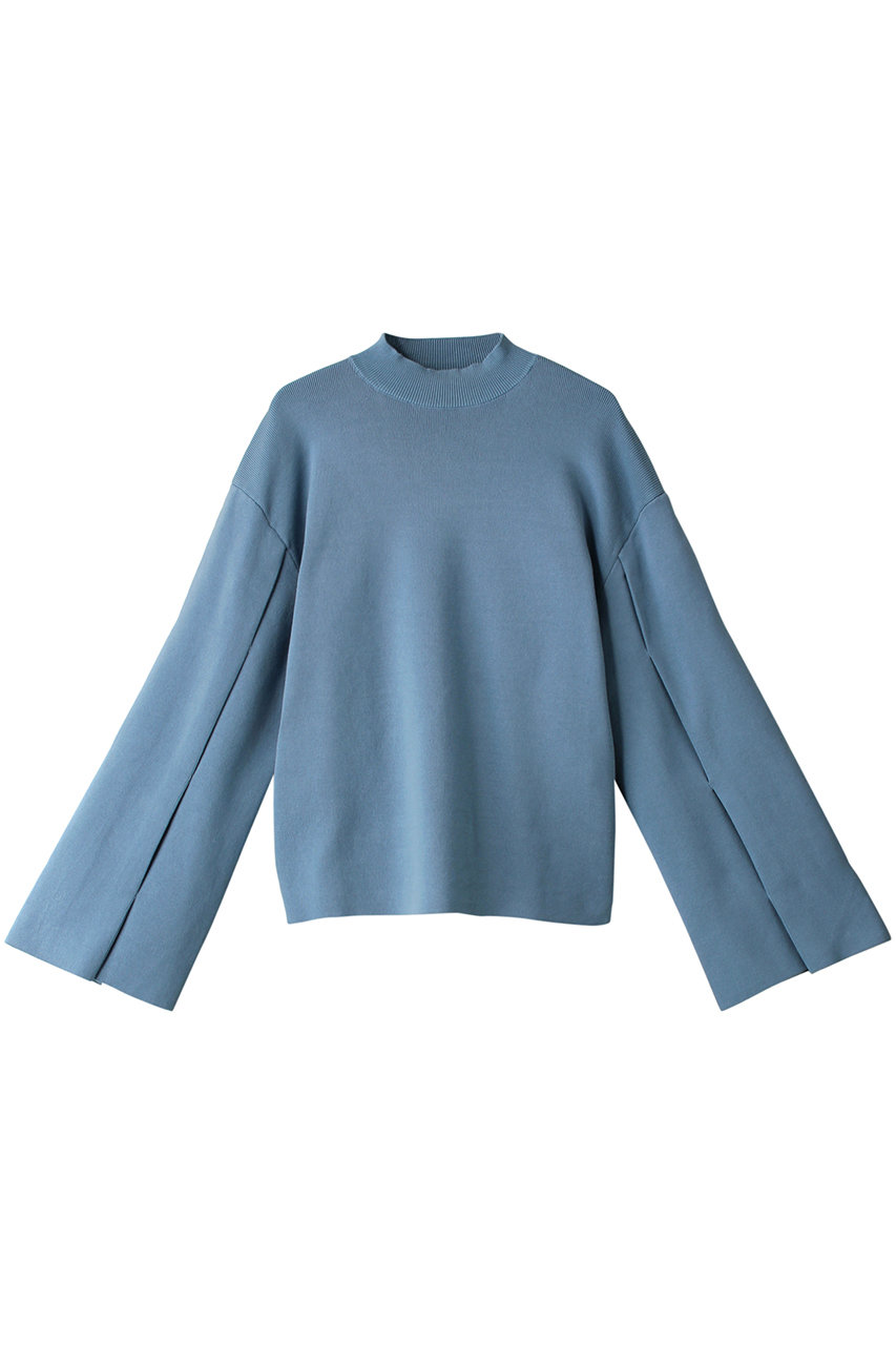 ＜ELLE SHOP＞ RIM.ARK Shaped sleeve knit tops/ニット (ライトブルー FREE) リムアーク ELLE SHOP