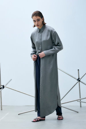 リムアーク/RIM.ARKのWasher satin shirt OP/ワンピース(110500/110503)