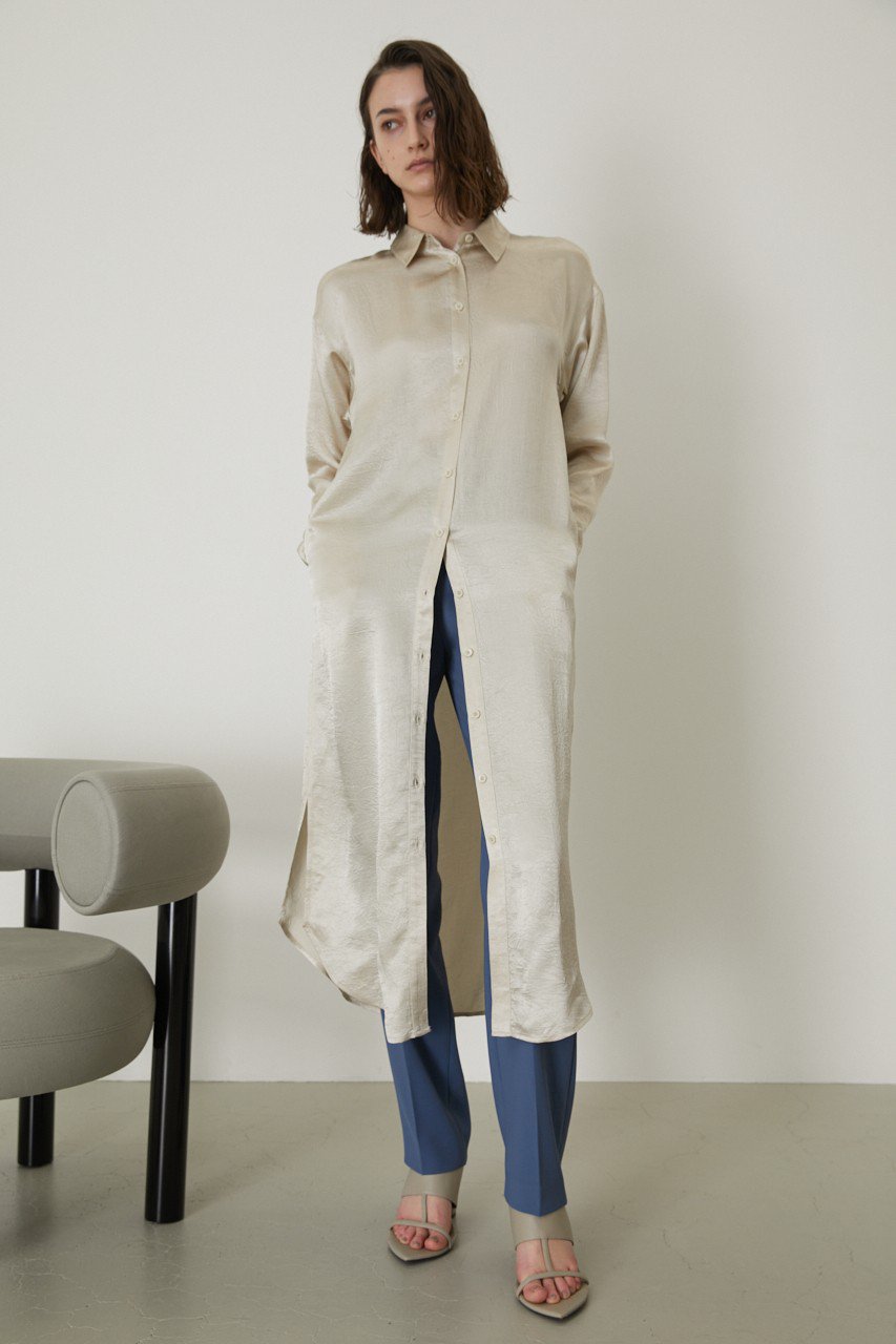 リムアーク/RIM.ARKのWasher satin shirt OP/ワンピース(ライトベージュ/460GSL33-0620)