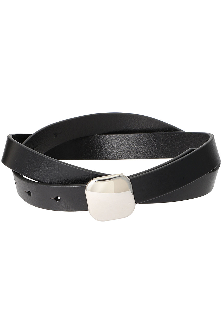 ＜ELLE SHOP＞ RIM.ARK Simply leather belt/ベルト (シルバー FREE) リムアーク ELLE SHOP画像