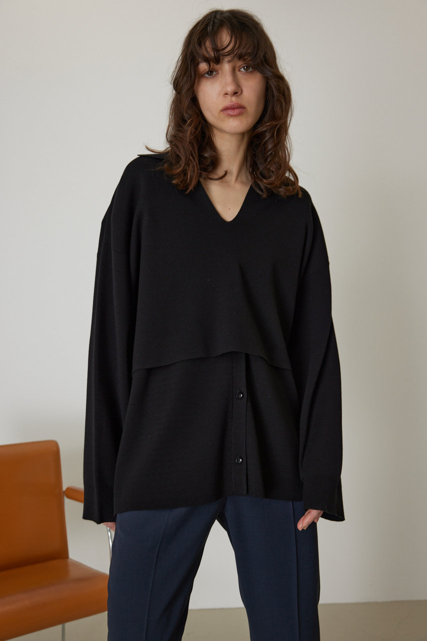 RIM.ARK(リムアーク)｜Smooth touch skipper knit tops/トップス