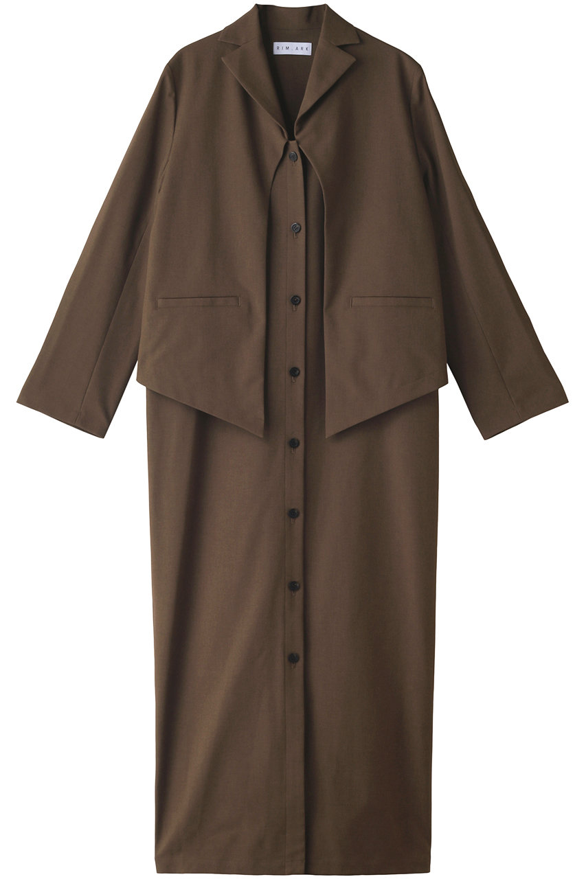 RIM.ARK Tailcoat design dress/ドレス・ワンピース (ブラウン, 38) リムアーク ELLE SHOP