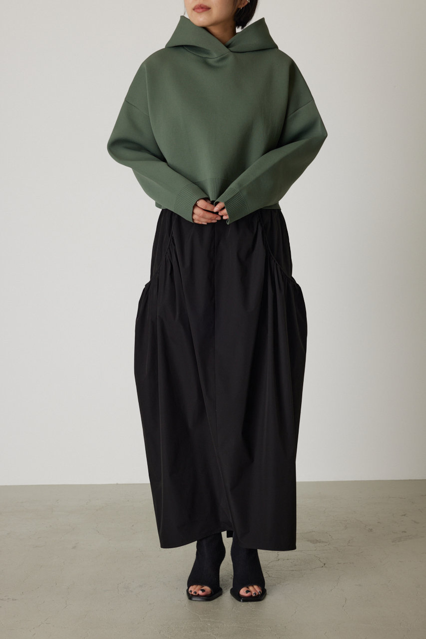 スカート RIM.ARK | Volume pleats SK BLK 36 RIM.ARK(リムアーク)｜Tuck long volume SK/スカート/ブラック