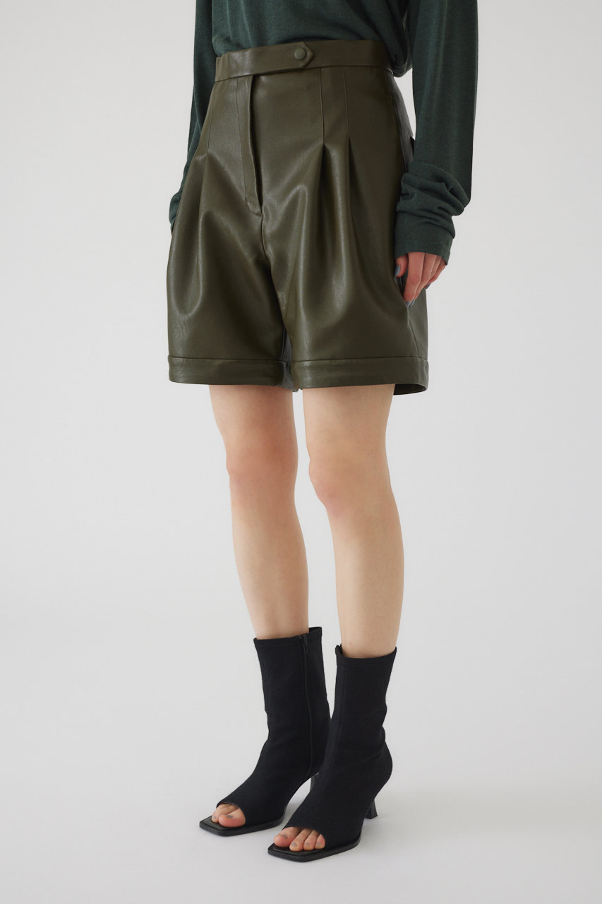 リムアーク/RIM.ARKのFaux leather half PT/ハーフパンツ(カーキ/460HSL31-0780)