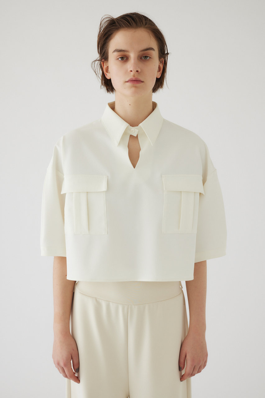 RIM.ARK Neck design box tops/トップス (ホワイト, FREE) リムアーク ELLE SHOP RIM.ARK Neck design box tops/トップス (ホワイト, FREE) リムアーク ELLE SHOP