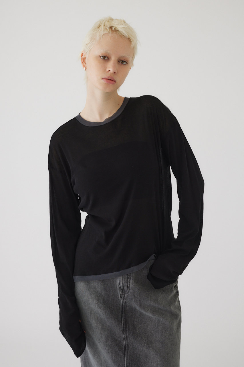 【3/20 10:00販売開始】Cotton diagonal cut tops/カットソー