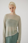 Cotton diagonal cut tops/カットソー