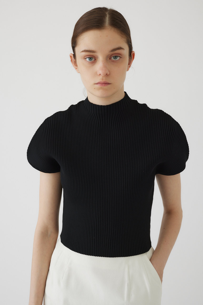 RIM.ARK | Half sleeve compact knit (KNITWEAR ) |RIM.ARK
