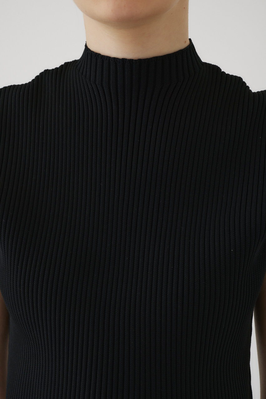 RIM.ARK(リムアーク)｜Half sleeve compact knit/ニット/ブラック の