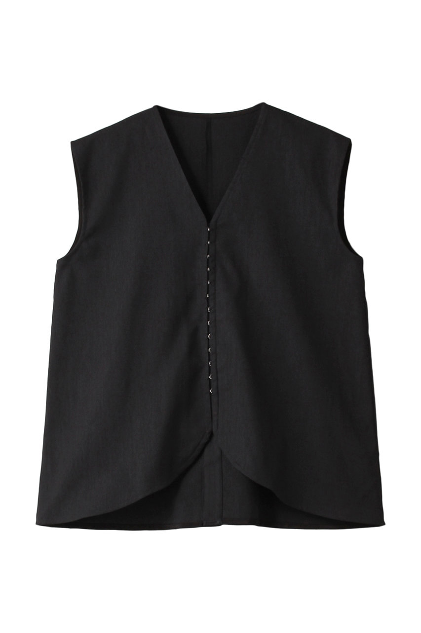 リムアーク/RIM.ARKのLinen mix vest tops/ベスト(ブラック/460HSL30-0670)