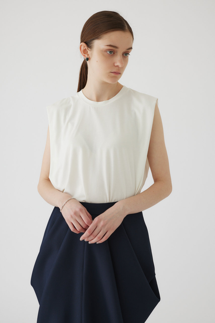 RIM.ARK(リムアーク)｜Smooth texture square tops/トップス/ホワイト 