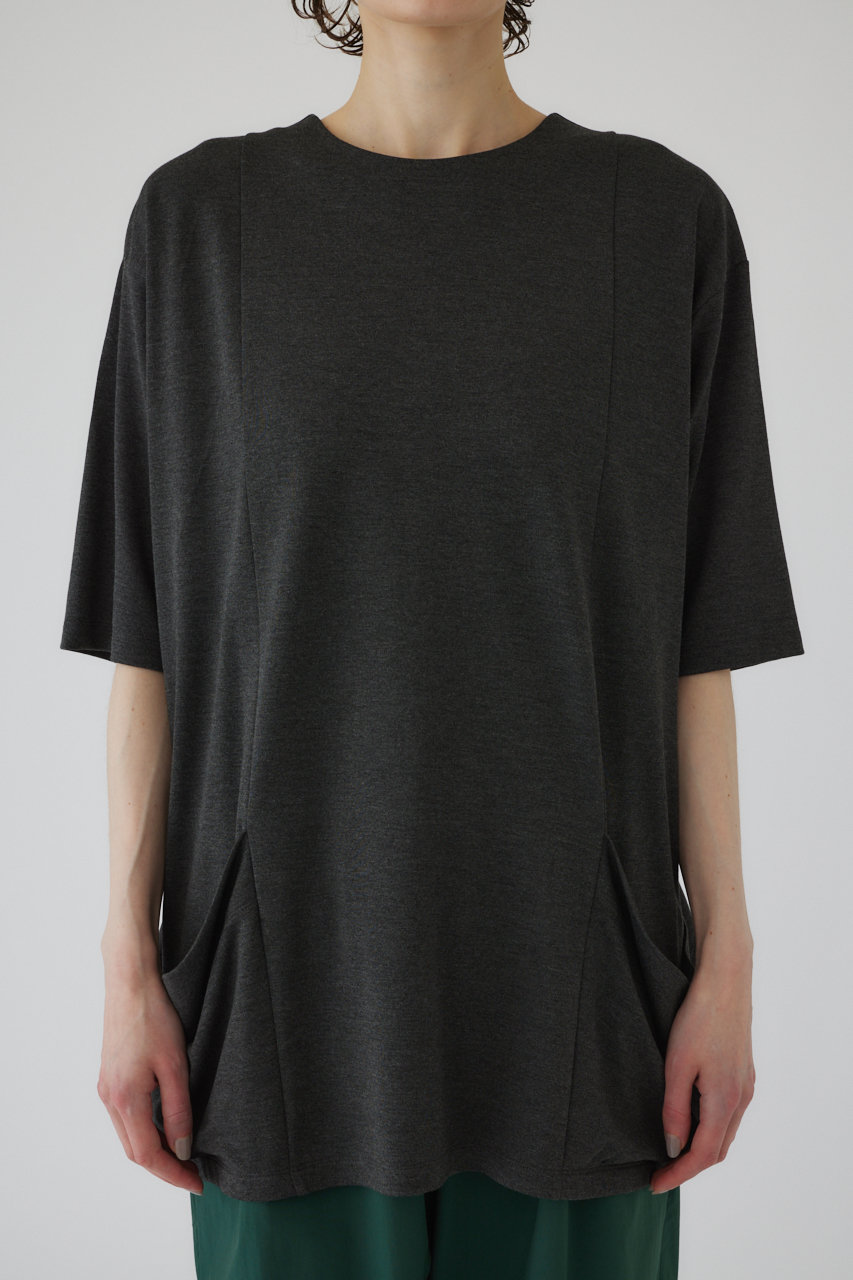 リムアーク/RIM.ARKのDrape pocket cut tops/トップス(チャコールグレー/460HAS80-0131)