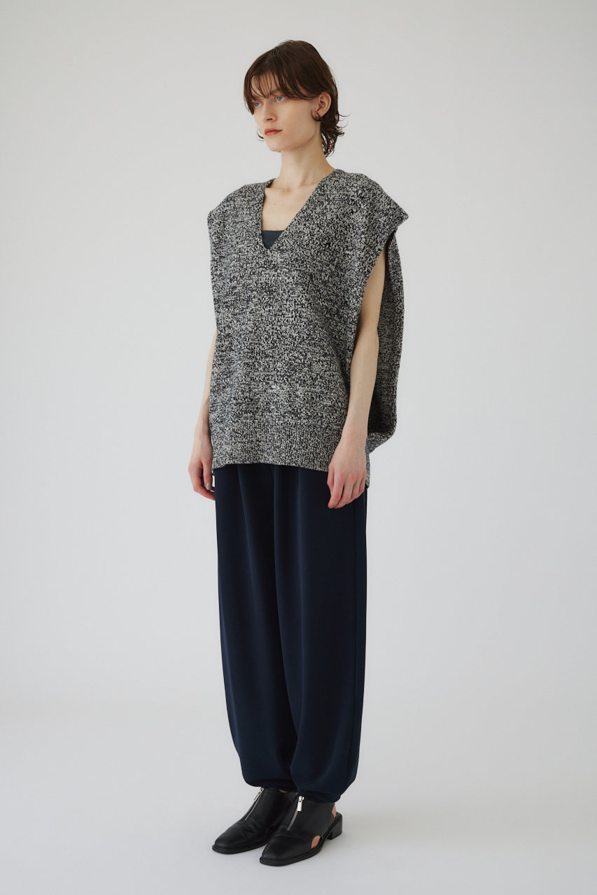 RIM.ARK(リムアーク)｜Melange knit vest/ベスト/M/ブラック の
