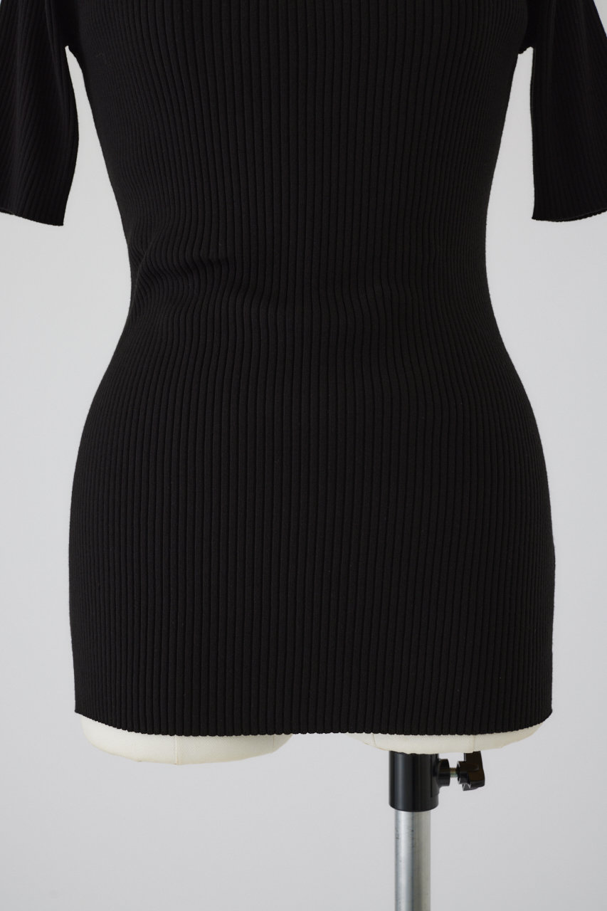 RIM.ARK(リムアーク)｜Both v half sleeve tops/トップス/ブラック の