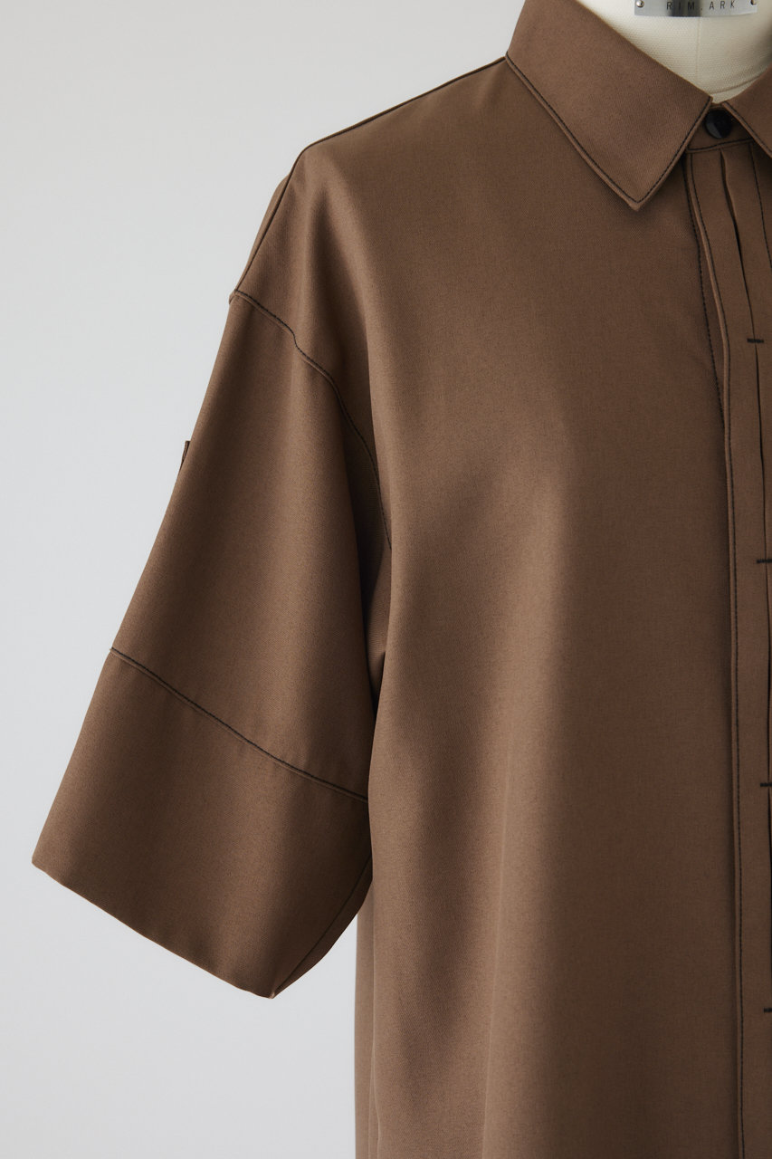 RIM.ARK(リムアーク)｜Half sleeve stitch SH/シャツ/ブラウン の通販