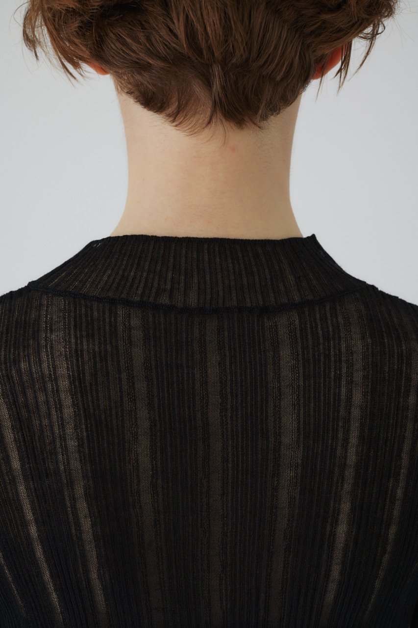 RIM.ARK(リムアーク)｜Linen mix sheer L/S tops/トップス