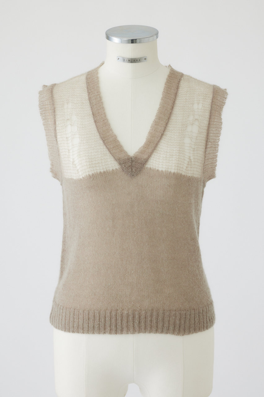 リムアーク/RIM.ARKの【8/7 10:00販売開始】Mohair mix minimum knit vest/ニットベスト(グレージュ/460HAS70-0981)