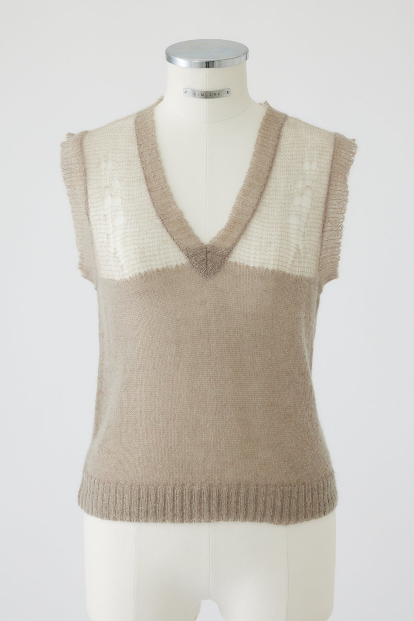 リムアーク/RIM.ARKのMohair mix minimum knit vest/ニットベスト(グレージュ/460HAS70-0981)