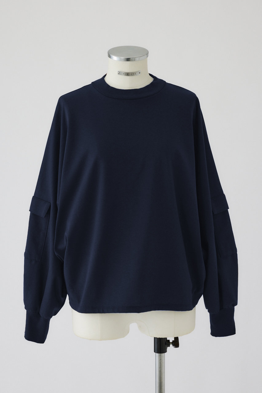 リムアーク/RIM.ARKのMiddle neck cotton L/T/ロングTシャツ(ネイビー/460HAL80-1451)