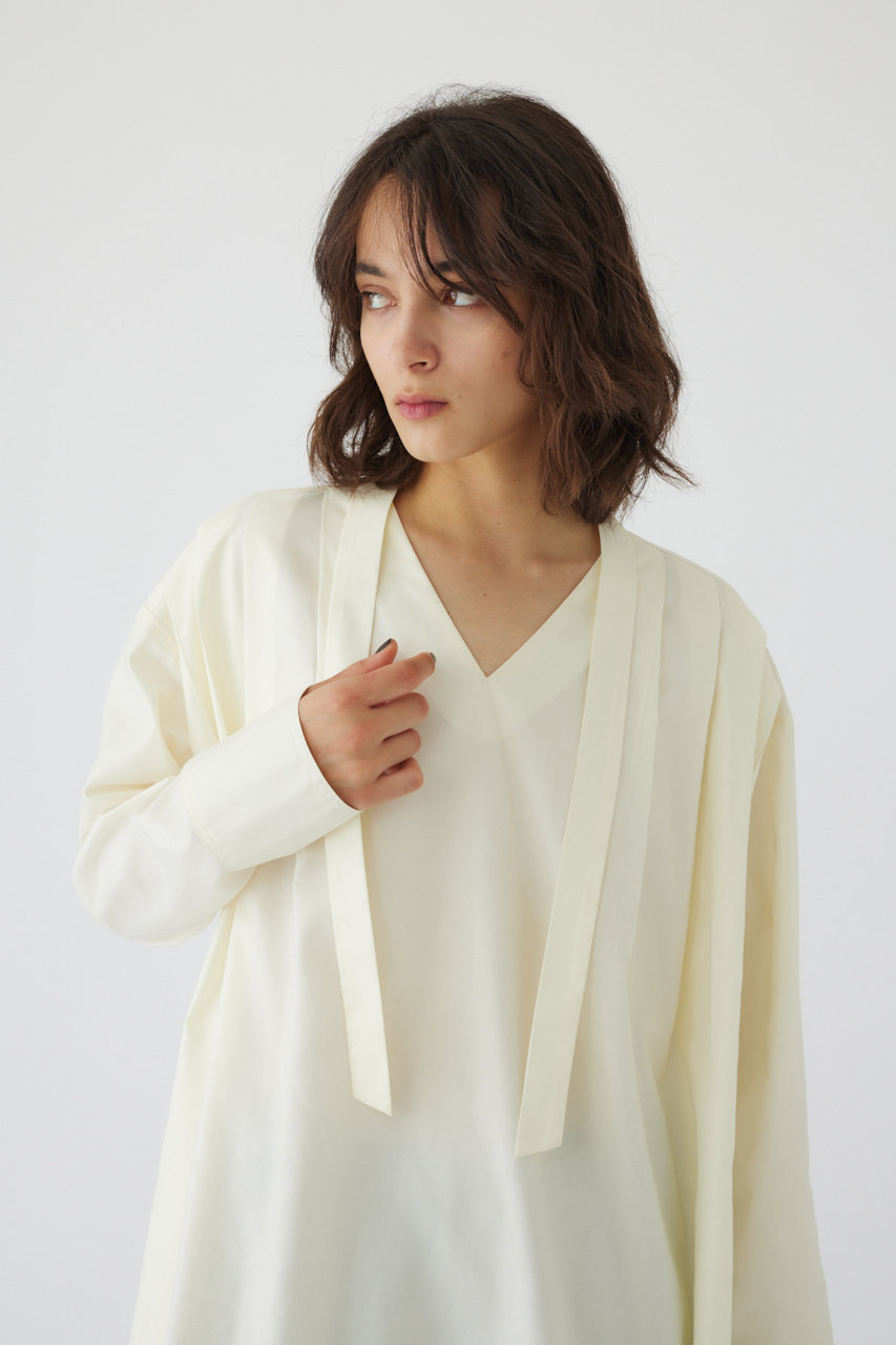 RIM.ARK(リムアーク)｜Many tuck tie blouse/ブラウス/アイボリー の