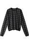 Sheer check knit tops/ニット リムアーク/RIM.ARK ブラック