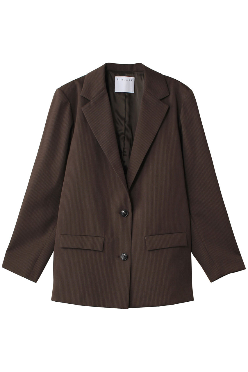 RIM.ARK Gabardine stripe JK/ジャケット (ダークブラウン, FREE) リムアーク ELLE SHOP RIM.ARK Gabardine stripe JK/ジャケット (ダークブラウン, FREE) リムアーク ELLE SHOP
