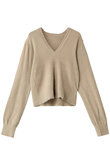 Shaggy v neck knit tops/ニット