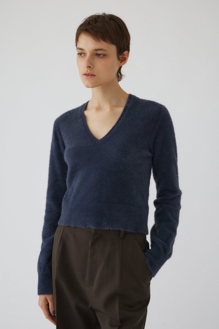 リムアーク/RIM.ARKの【10/2 10:00販売開始】Shaggy v neck knit tops/ニット(ブルー/460HAL70-1261)