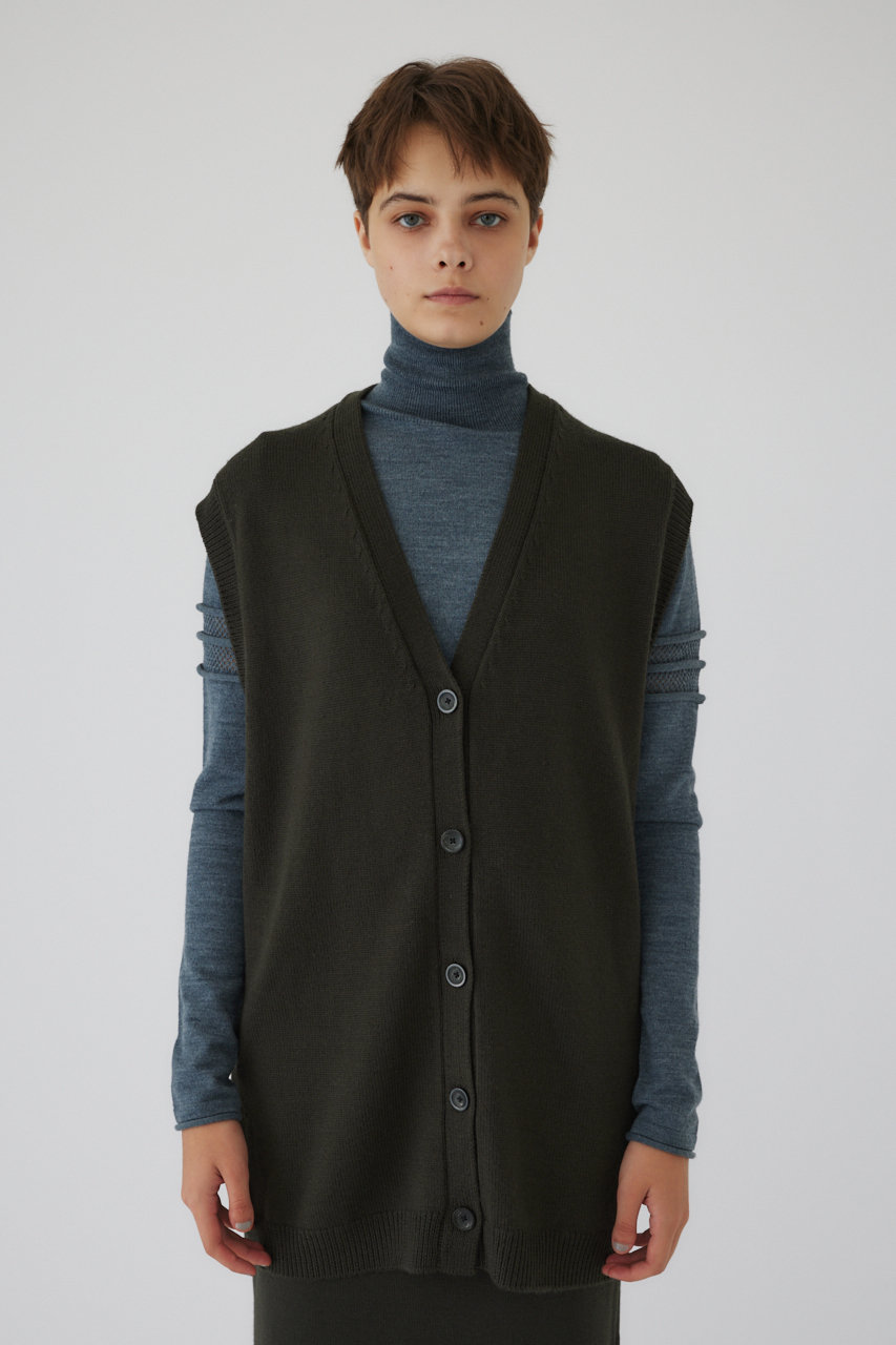 リムアーク/RIM.ARKの【11/20 10:00販売開始】4type long knit vest/ベスト(ダークグリーン/460HAS70-1541)