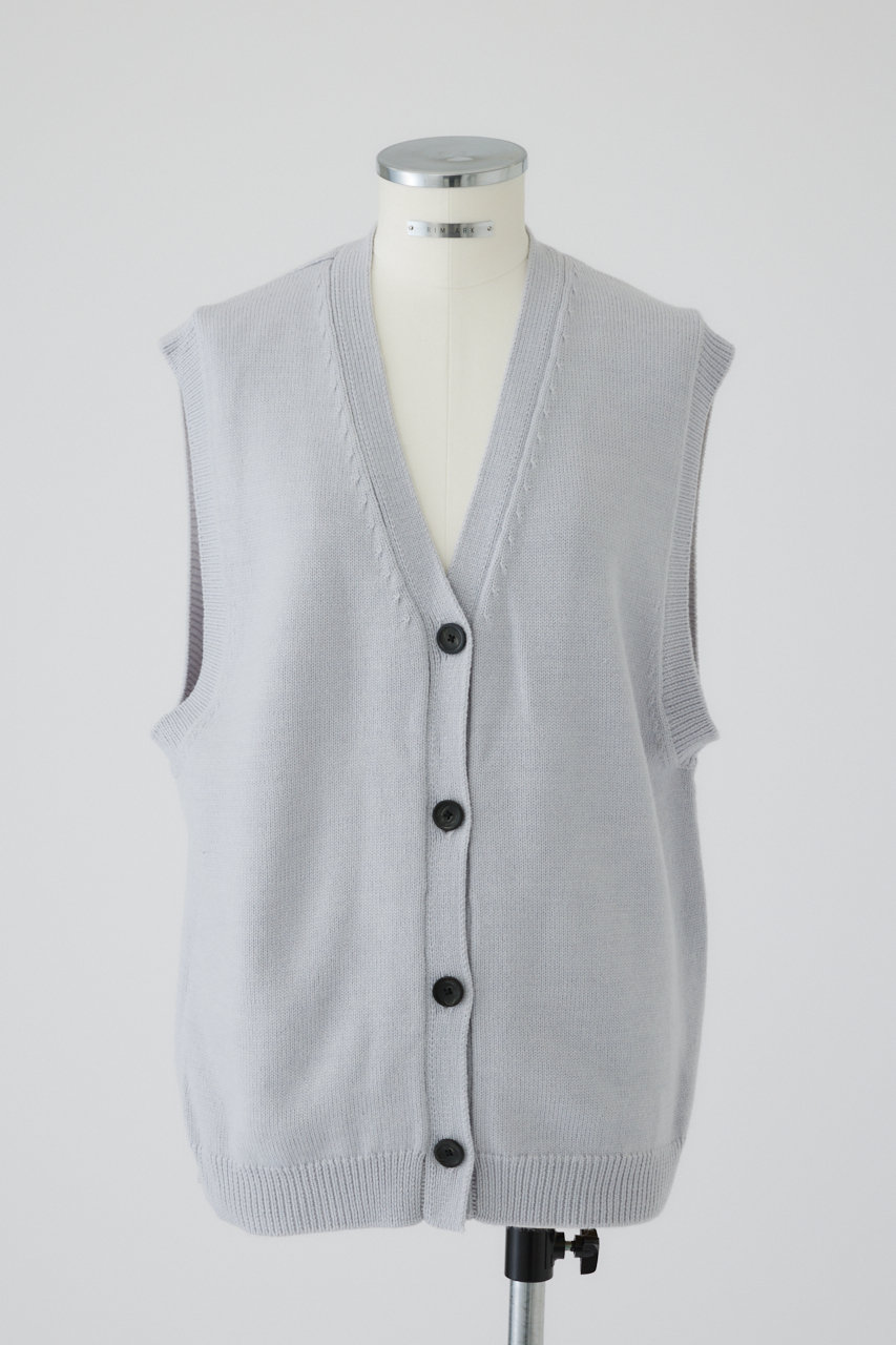 RIM.ARK 4type long knit vest/ベスト (ライトグレー, 36) リムアーク ELLE SHOP RIM.ARK 4type long knit vest/ベスト (ライトグレー, 36) リムアーク ELLE SHOP