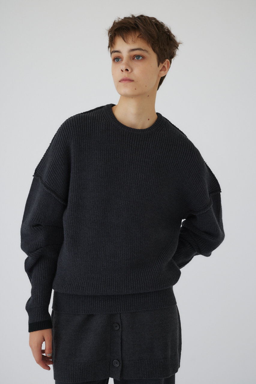 リムアーク/RIM.ARKの【11/20 10:00販売開始】4type oversized knit tops/ニット(チャコールグレー/460HAS70-1051)