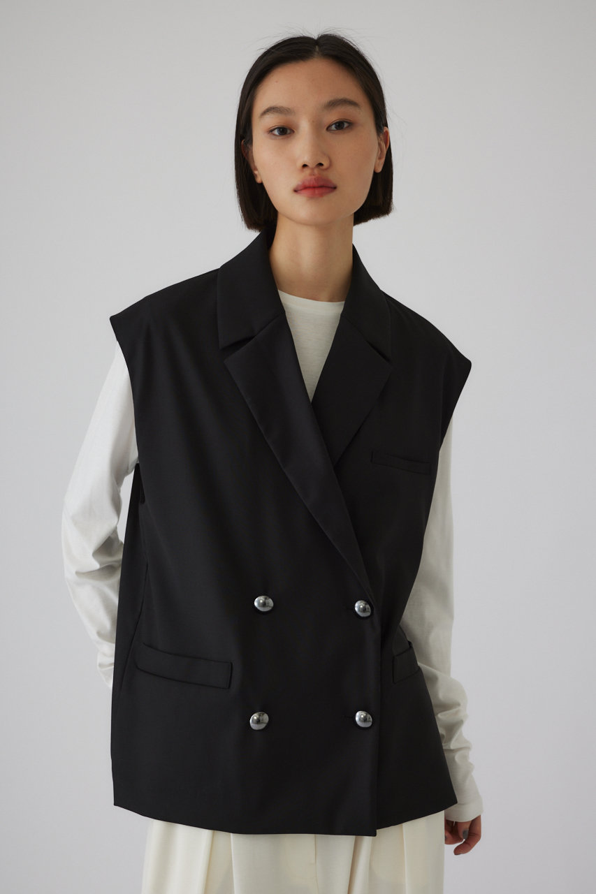 リムアーク RIM ARKブラック ベスト Vネック RIM.ARK(リムアーク)｜Preppy style vest/ベスト/ブラック の