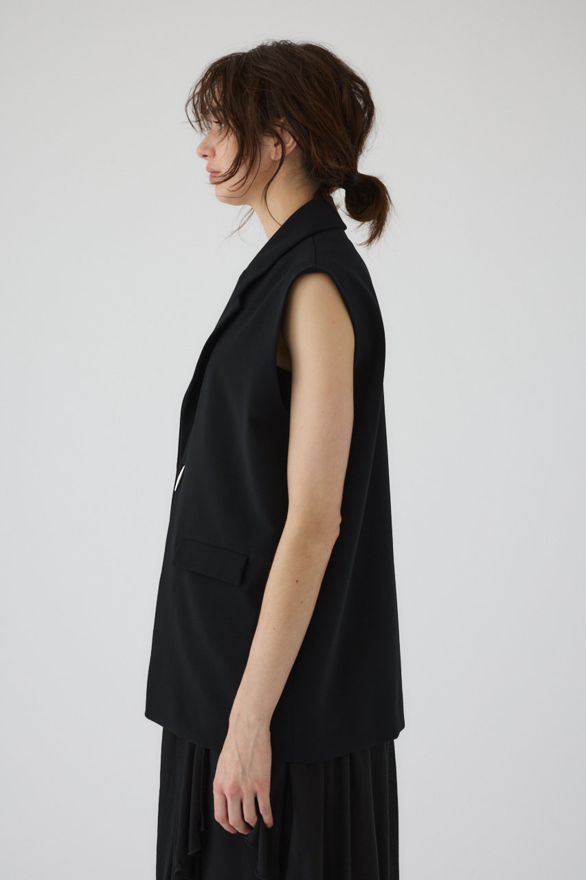 RIM.ARK(リムアーク)｜Brass drum button vest JK/ジャケット/ブラック